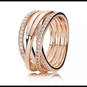 Pandora rose gold entwined ring size 5